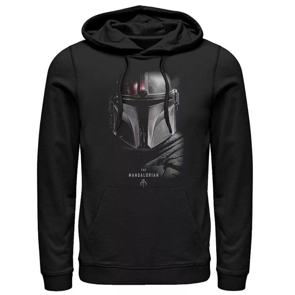 Star Wars Men's 3X Black The Mandalorian Bounty Hunter Shadow Graphic Hoodie
